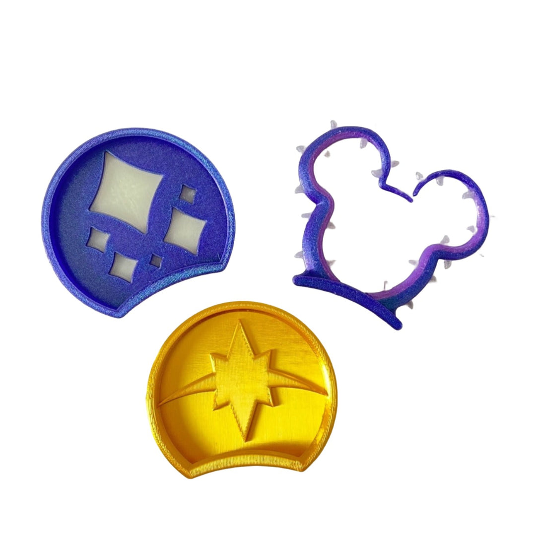 Dreamlight Valley inspired ears including star coin, night thorns, and DV logo.